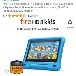 Kids Fire 8 tablet and Bluetooth headset